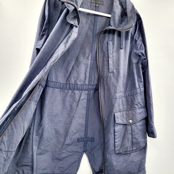 Uniqlo Navy Blue Hooded Nylon Cotton Long-sleeve Utility Jacket Women's Size M - Picture 3 of 8